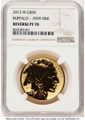 2013-W $50 Reverse Proof 1 oz American Gold Buffalo Coin NGC rev PF70 - 100th Anniversary coin front image