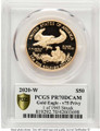 2020-W G$50 Proof 1 oz American Gold Eagle Coin PCGS PR70 DCAM - v75 Privy - 1 of 1 - 945 Struck coin back image