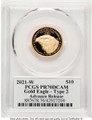 Bullionshark 2021-W G$10 Proof 1/4 oz American Gold Eagle Coin PCGS PR70 DCAM - Type Two - HAT788390060 