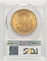 1873 $20 Liberty Gold Double Eagle PCGS MS61   Open 3 coin back image