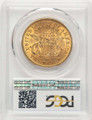 1873 $20 Liberty Gold Double Eagle PCGS MS61   Open 3 coin back image