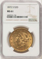 Bullionshark 1872-S $20 Liberty Gold Double Eagle NGC MS61 - HAT777525181 