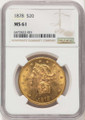 Bullionshark 1878 $20 Liberty Gold Double Eagle NGC MS61 - HAT787668005 