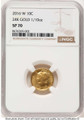 Bullionshark 2016-W 10C Modern Bullion Coin NGC MS70   Mercury Dime - Tenth-Ounce Gold - 100th Anniversary - HAT523242012 
