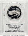 2022-W $100 Proof Modern Bullion Coin PCGS PR70   One- Ounce Platinum Eagle - Freedom of Speech - Advance Release coin back image