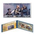  1776-2026 America's 250th Anniversary 2 Dollar Bill w/ an Original 1976 “Spirit of ’76” 3-Panel Stamp Strip 