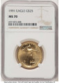 Bullionshark 1991 $25 1/2 oz American Gold Eagle Coin NGC MS70 - HAT777124007 