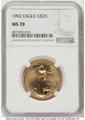 Bullionshark 1992 $25 1/2 oz American Gold Eagle Coin NGC MS70 - HAT777124017 