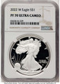 2022-W S$1 Proof American Silver Eagle Coin NGC PF70 UCAM coin front image