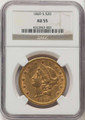 Bullionshark 1869-S $20 Liberty Gold Double Eagle NGC AU55 - HAT508184020 