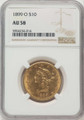 1899-O $10 Liberty Gold Eagle Coin NGC AU58 coin front image