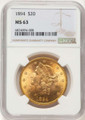 Bullionshark 1894 $20 Liberty Gold Double Eagle NGC MS63 - HAT784658006 