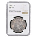  1882-S Morgan Silver Dollar NGC MS66+ Beautiful Purple & Red Toning 
