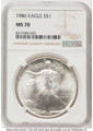 Bullionshark 1986 S$1 American Silver Eagle Coin NGC MS70 - HAT519969421 