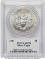 Bullionshark 2014 S$1 American Silver Eagle Coin PCGS MS70 - Moy Signature - HAT521119198 