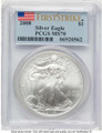 Bullionshark 2008 S$1 American Silver Eagle Coin PCGS MS70 - First Strike - HAT506806013 