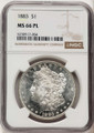 1883 S$1 Morgan Silver Dollar Coin NGC MS66 coin front image