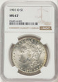 1901-O S$1 Morgan Silver Dollar Coin NGC MS67 coin front image