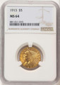 Bullionshark 1913 $5 Indian Gold Half Eagle Coin NGC MS64 - HAT788875003 