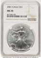 Bullionshark 2001 S$1 American Silver Eagle Coin NGC MS70 - HAT519904691 