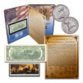 Gold Declaration of Independence Commemorative Set w/ 2 Dollar Bill with 4 Panel Stamp Strip (1976 Bicentennial)