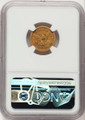 1843-O $2.5 Liberty Gold Quarter Eagle Coin NGC AU53   Small Date - Crosslet 4 coin back image