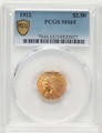 Bullionshark 1912 $2.5 Indian Gold Quarter Eagle Coin PCGS MS65 - HAT788839001 