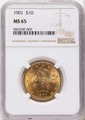 Bullionshark 1901 $10 Liberty Gold Eagle Coin NGC MS65 - HAT524990006 