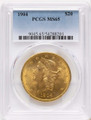 1904 $20 Liberty Gold Double Eagle PCGS MS65 coin front image
