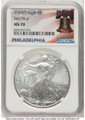 Bullionshark 2024(-P) $1 American Silver Eagle Coin NGC MS70   with Star Privy - Struck at Philadelphia - HAT788414082 