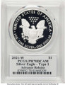 Bullionshark 2021-W S$1 Proof American Silver Eagle Coin PCGS PR70 DCAM - Type One - HAT786145030 