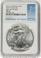 Bullionshark 2017-(P) $1 American Silver Eagle Coin NGC MS70 - Struck at Philadelphia - First Day of Issue - HAT789018047 