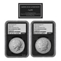  1776-2026 Morgan and Peace Silver Dollar Enhanced Unc 2-Coin Set, 250th Privy, NGC MS70  Black Label 1 of 50 w/COA 