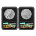  1776-2026 Morgan and Peace Silver Dollar Enhanced Unc 2-Coin Set, 250th Privy, NGC MS70  Black Label 1 of 50 w/COA 