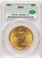 Bullionshark 1924 $20 Saint Gaudens Double Eagle CACG MS62  CAC - HAT789774003 