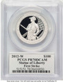 2012-W $100 Proof Modern Bullion Coin PCGS PR70   One-Ounce Platinum Eagle coin back image