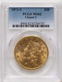 Bullionshark 1873-S $20 Gold Liberty Double Eagle PCGS MS62   Closed 3 - HAT171509052 