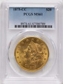 Bullionshark 1875-CC $20 Gold Liberty Double Eagle PCGS MS61 - HAT171509061 