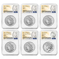 Bullionshark 2021 $1 Morgan and Peace Silver Dollar 6pc Set NGC MS70 100th Anni. Label - HAT783471006 