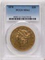 1878 $20 Gold Liberty Double Eagle PCGS MS61 coin front image
