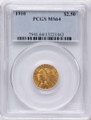 Bullionshark 1910 $2.5 Indian Gold Quarter Eagle Coin PCGS MS64 - HAT790108002 