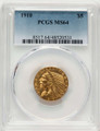 1910 $5 Indian Gold Half Eagle Coin PCGS MS64 coin front image