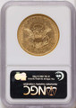 1858-S $20 Gold Liberty Double Eagle NGC AU50 coin back image