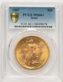 1907 $20 Saint Gaudens Double Eagle PCGS MS66  + coin front image