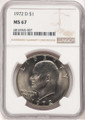 Bullionshark 1972-D $1 Eisenhower Dollar Coin NGC MS67 - HAT790015001 