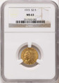 Bullionshark 1915 $2.5 Indian Gold Quarter Eagle Coin NGC MS63 - HAT525206011 