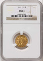 1911 $2.5 Indian Gold Quarter Eagle Coin NGC MS64 coin front image
