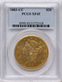 1883-CC $20 Gold Liberty Double Eagle PCGS XF45 coin front image