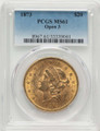 Bullionshark 1873 $20 Gold Liberty Double Eagle PCGS MS61   Open 3 - HAT785416006 