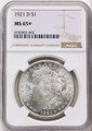 Bullionshark 1921-D S$1 Morgan Silver Dollar Coin NGC MS65  + - HAT525399003 